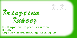 krisztina kupecz business card